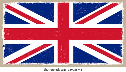 Grunge UK flag.British flag with grunge texture.