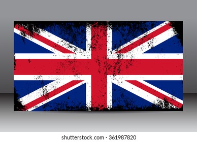 Grunge UK flag.British flag with grunge texture.