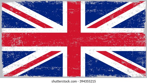 Grunge UK flag.British flag with grunge texture.