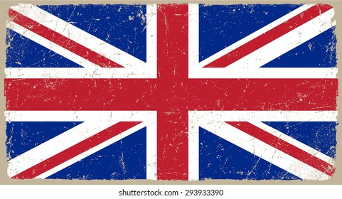 Grunge UK flag.British flag with grunge texture.Vector illustration.