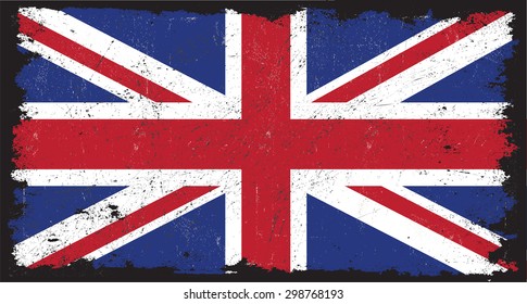 Grunge UK flag.British flag with grunge texture.Vector illustration.