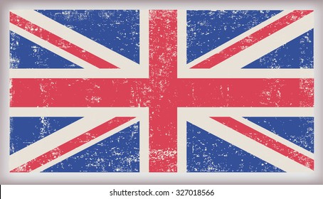 Grunge UK flag.British flag with grunge texture.Vector template. 