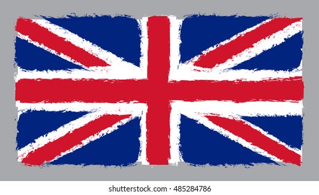 Grunge UK flag.British flag.Vector illustration.