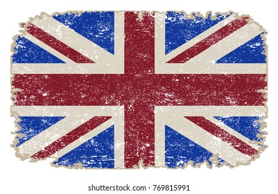 Grunge UK flag.British flag.Vector template. 