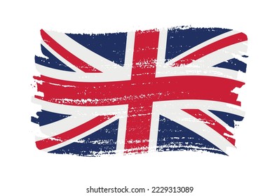 Grunge UK flag.Brush stroke UK flag.