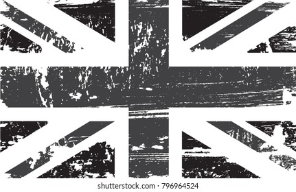 Grunge UK flag.Union Jack vector flag.