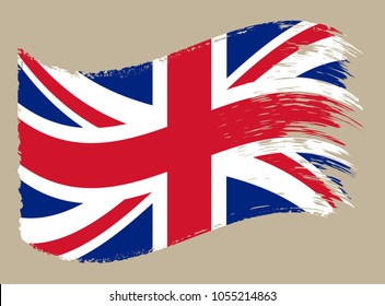 Grunge UK flag.Vector British flag.