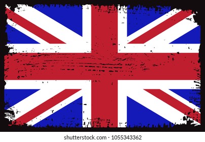 Grunge UK flag.Vector British flag