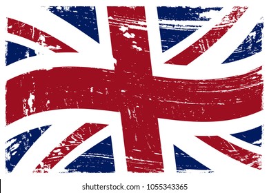 Grunge UK flag.Vector British flag