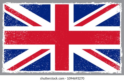 Grunge UK flag.Vector British flag.