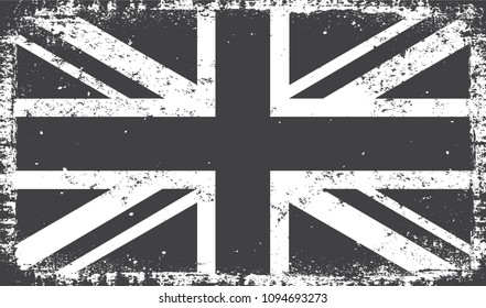 Grunge UK flag.Vector British flag.