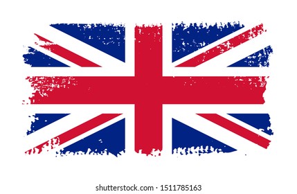 Grunge UK flag.Vector British flag.