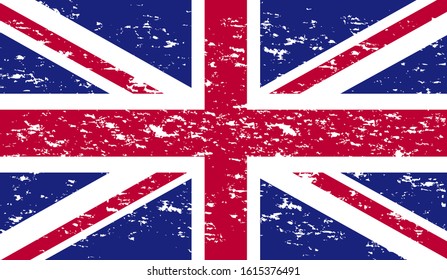 Grunge UK flag.Vector British flag. UK flag in grungy style.Vector Union Jack grunge flag.