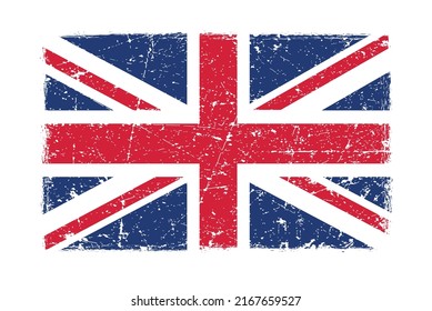 Grunge UK flag.Vector British flag.