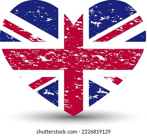 Grunge UK flag.Vector British flag. UK flag in grungy style.Vector Union Jack grunge flag.