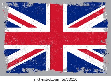 Grunge UK flag.Vector grunge British flag.