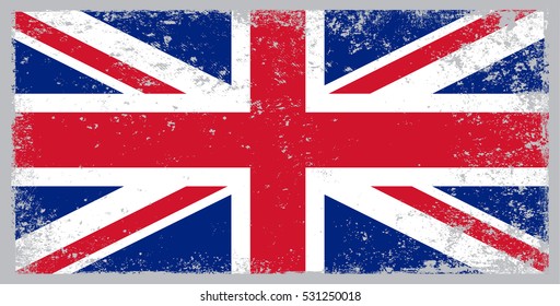 Grunge UK flag.Vector British flag.