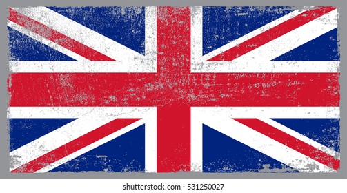 Grunge UK flag.Vector British flag.