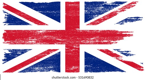 Grunge UK flag.Vector British flag.