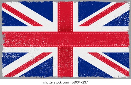 Grunge UK flag.Vector British flag.