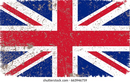 Grunge UK flag.Vector British flag.