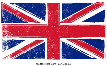 Grunge UK flag.Vector British flag.