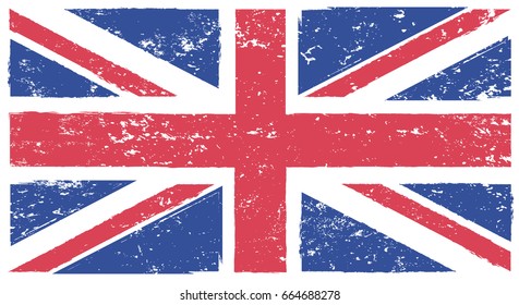 Grunge UK flag.Vector British flag.