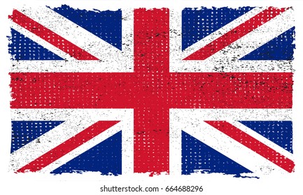 Grunge UK flag.Vector British flag.