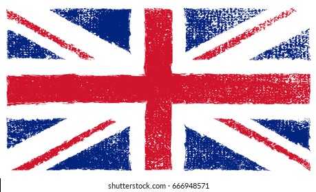 Grunge UK flag.Vector British flag.