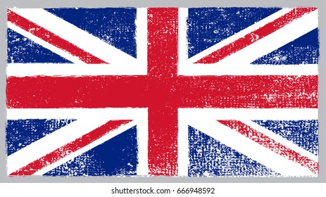 Grunge UK flag.Vector British flag.