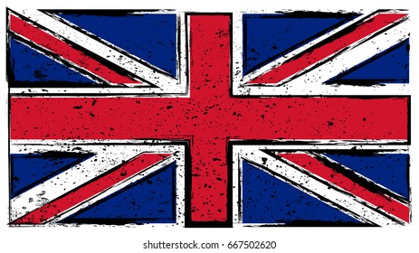 Grunge UK flag.Vector British flag.