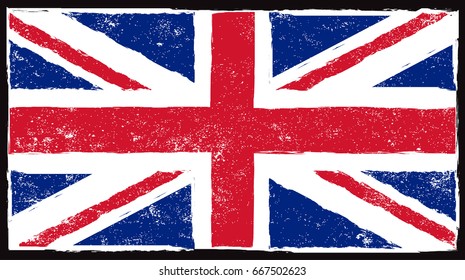 Grunge UK flag.Vector British flag.