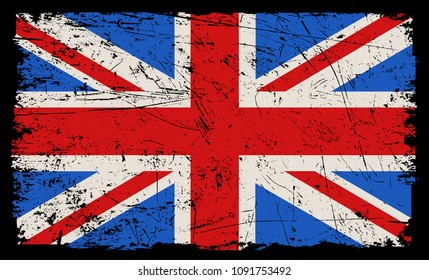 Grunge UK flag.Vector flag of Great Britain.