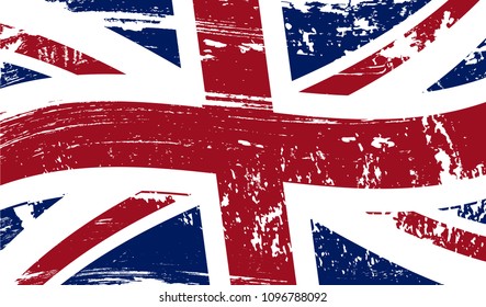 Grunge UK Flag.Vector flag of Great Britain.