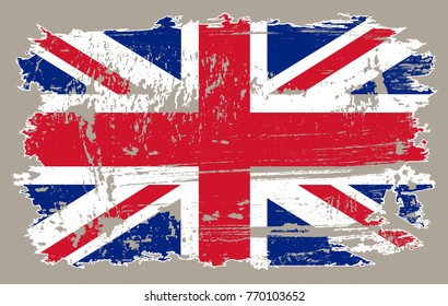 Grunge UK flag.Vector flag of Great Britain.