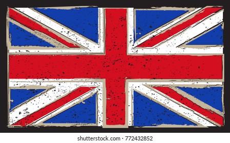 Grunge UK flag.Vector flag of Great Britain.