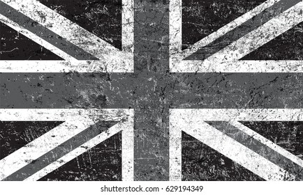 Grunge UK flag.Vector flag of United Kingdom.