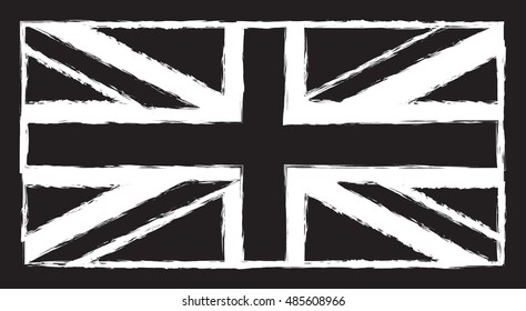 Grunge UK flag.Vector illustration.