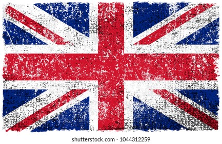 Grunge UK flag.Vintage British flag.Vector illustration.