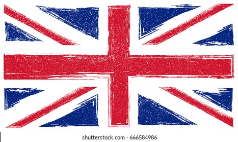 Grunge UK flag.Vintage British flag.Vector.