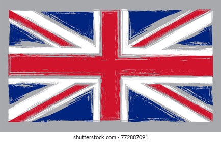 Grunge UK flag.Vintage flag of Great Britain.