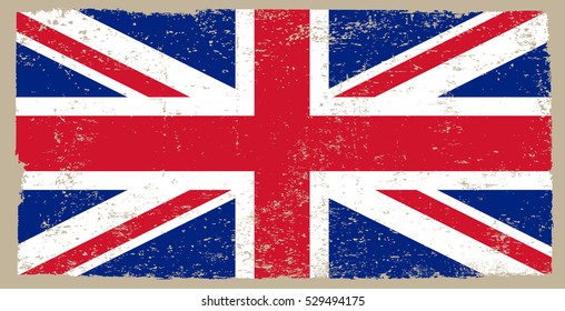 Grunge UK flag.Vintage Great Britain flag.Vector.