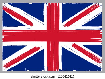 Grunge UK flag.Vintage United Kingdom flag.