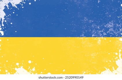 Bandera ucraniana del Grunge, Ilustración vectorial. La bandera nacional de Ucrania.