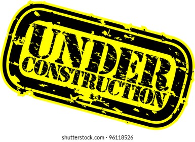 Grunge under construction rubber stamp, vector illustration