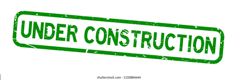 Grunge under construction square rubber seal stamp on white background