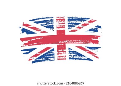 Grunge United Kingdom flag.Brush stroke flag of UK.