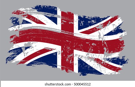 Grunge United Kingdom flag.Vector British flag.