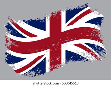 Grunge United Kingdom flag.Vector British flag.