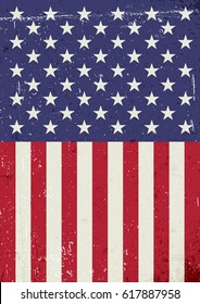 Grunge United States of America flag. Abstract patriotic background. Vector grunge illustration